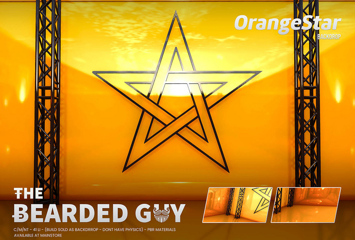 Orange Star Backdrop PBR - The Bearded Guy