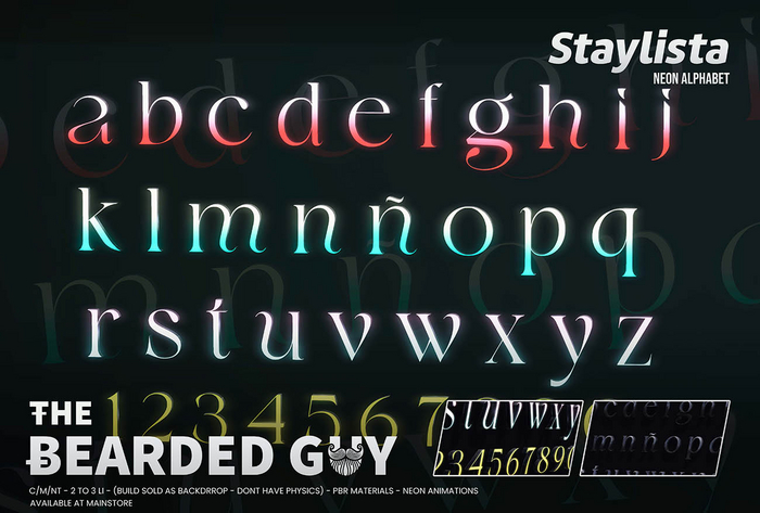 Pack Staylista Neon Alphabet - The Bearded Guy