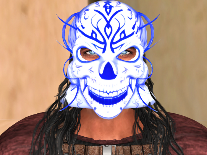 Tribal Blue Skull Mask