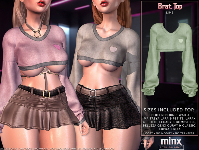 Minx - Brat Top - Lime (add me)
