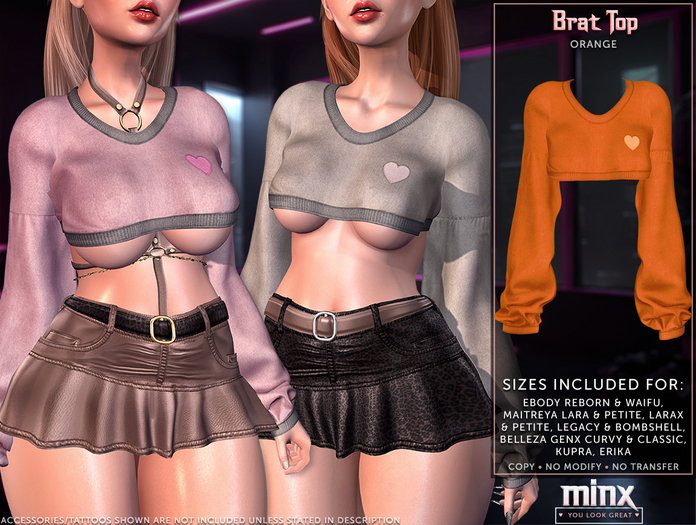 Minx - Brat Top - Orange (add me)