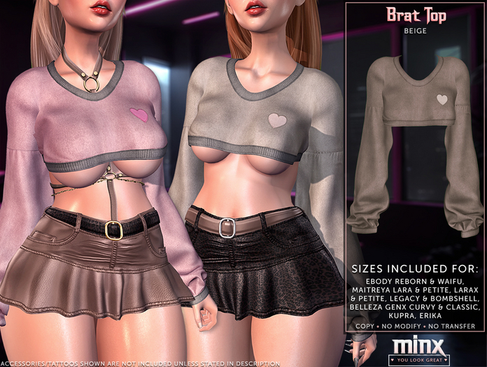 Minx - Brat Top - Beige (add me)