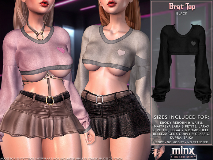 Minx - Brat Top - Black (add me)