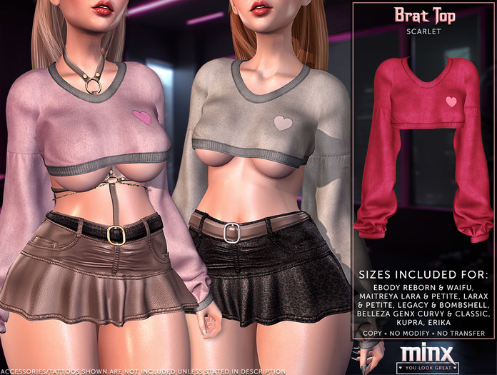 Minx - Brat Top - Scarlet (add me)