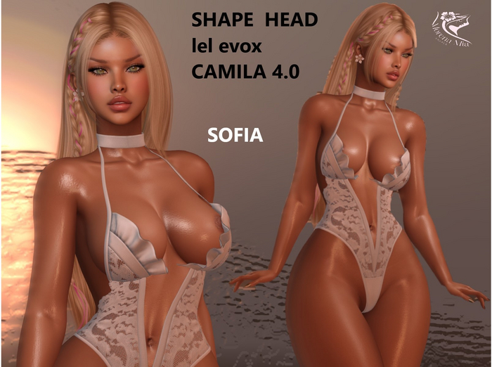 SOFIA SHAPE HEAD EvoX  CAMILA  4.0 Lelutka (Maitreya,larax,legacy,,Reborn,Erika ,,Belleza Gen.X Curvy.Kupra