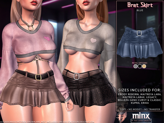 Minx - Brat Skirt - Blue (add me)