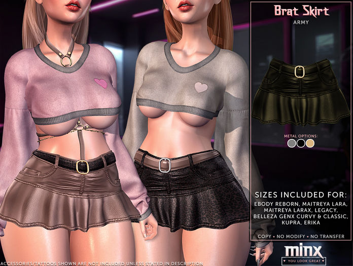 Minx - Brat Skirt - Army (add me)