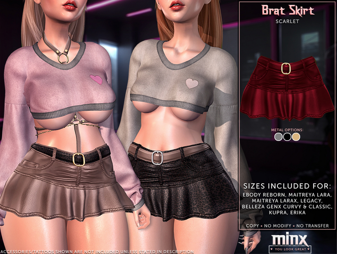 Minx - Brat Skirt - Scarlet (add me)