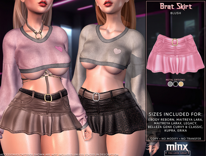 Minx - Brat Skirt - Blush (add me)