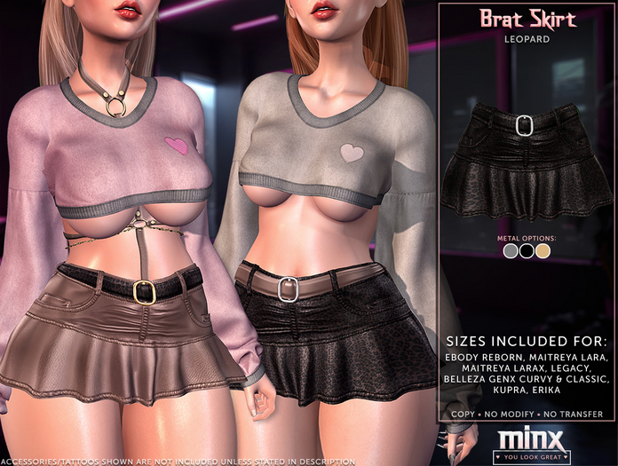 Minx - Brat Skirt - Leopard (add me)