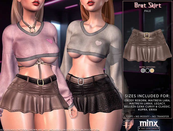Minx - Brat Skirt - Pale (add me)