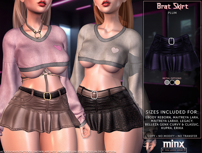 Minx - Brat Skirt - Plum (add me)