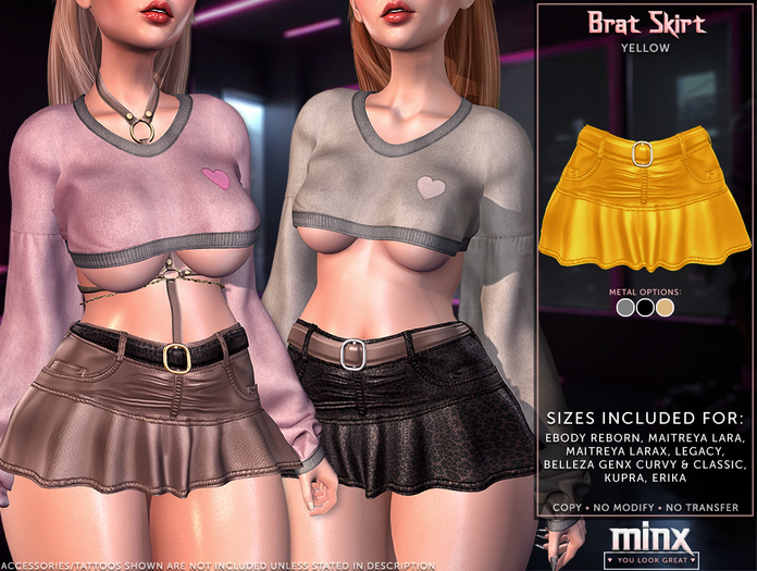 Minx - Brat Skirt - Yellow (add me)