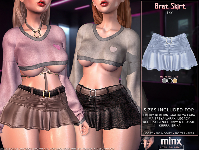 Minx - Brat Skirt - Sky (add me)
