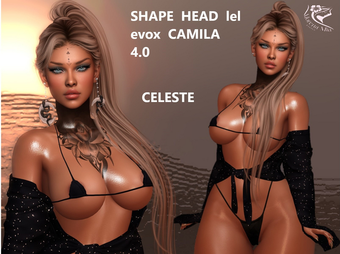  CELESTE SHAPE HEAD EvoX  CAMILA  4.0 Lelutka (Maitreya,larax,legacy,,Reborn,Erika ,,Belleza Gen.X Curvy.Kupra