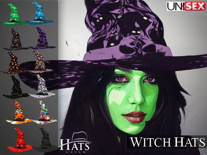 [HW] WITCH UNISEX HATS FAT PACK