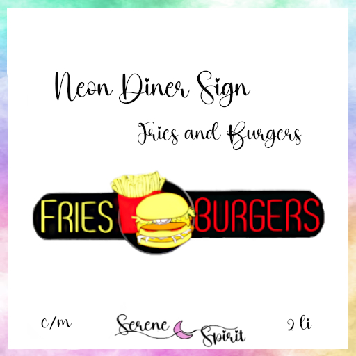 :SS: Fries Burgers Neon Diner Sign