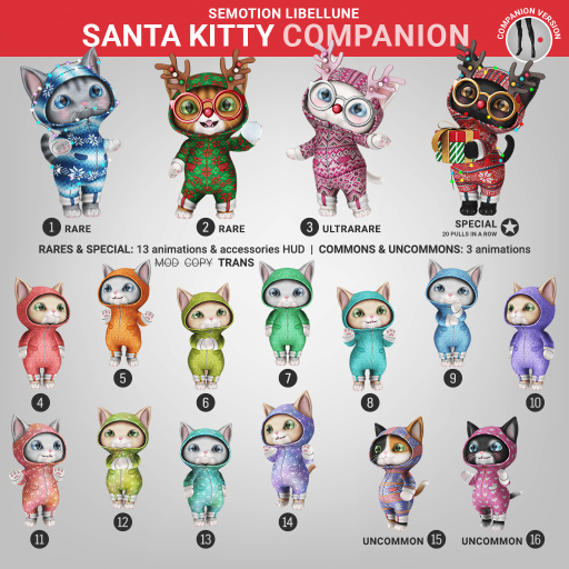 SEmotion Libellune Santa Kitty Companion COMMON 10