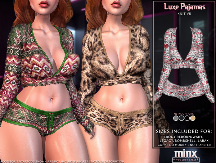 Minx - Luxe Pattern Pajamas - Knit V5 (add me)