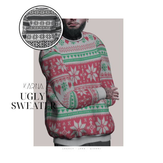 KARNA - Russel Ugly Sweater - Black Pattern 