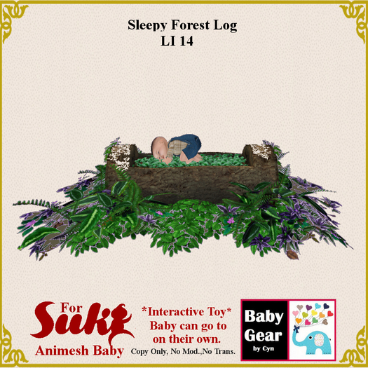 Second Life Marketplace - Suki Animesh Baby - INT Sleepy Forest Log (Box)