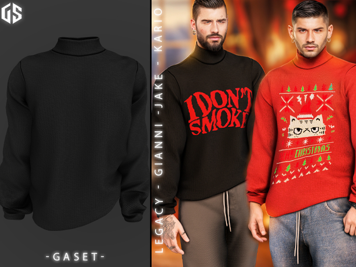 GASET - BLACK V2 LEO SWEATER