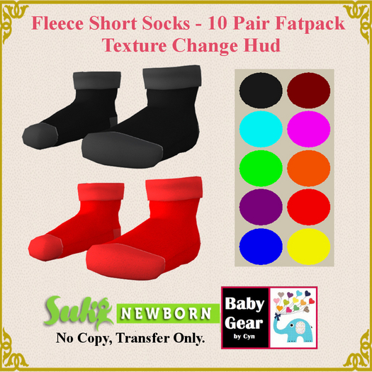 Suki Newborn Short Socks - Fleece Solids (Bag)