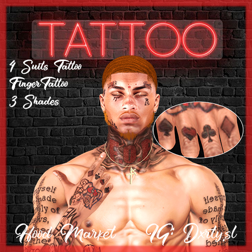 [HM] 4 Suits Finger Tattoo