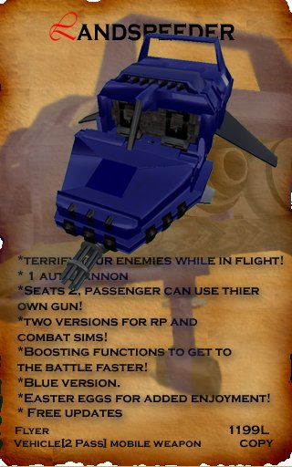 {SBT}Landspeeder BLUE