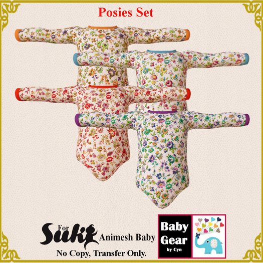 Suki Baby LS Onesie - Posies Set (Bag)