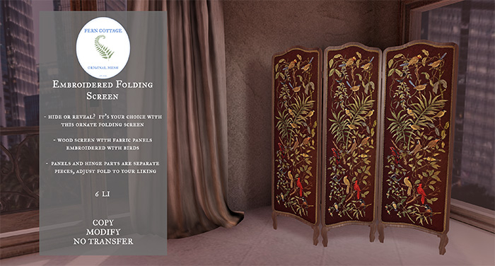 ^FC^ Embroidered Folding Screen