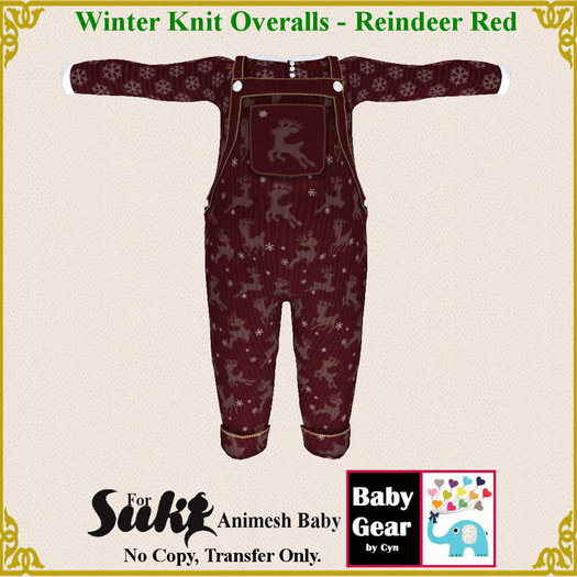 Suki Baby Winter Knit OA - Reindeer Red (Bag)