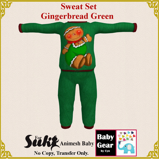 Suki Baby Sweat Set - Gingerbread Green (Bag)