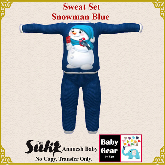 Suki Baby Sweat Set - Snowman Blue (Bag)