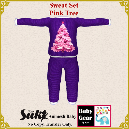 Suki Baby Sweat Set - Pink Tree (Bag)
