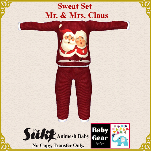 Suki Baby Sweat Set - Mr & Mrs Claus (Bag)