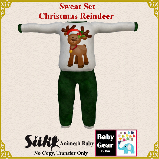 Suki Baby Sweat Set - Christmas Reindeer (Bag)