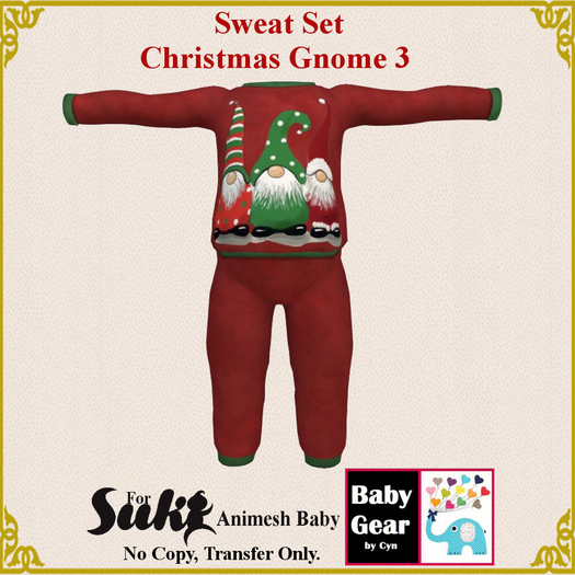 Suki Baby Sweat Set - Christmas Gnome 3 (Bag)