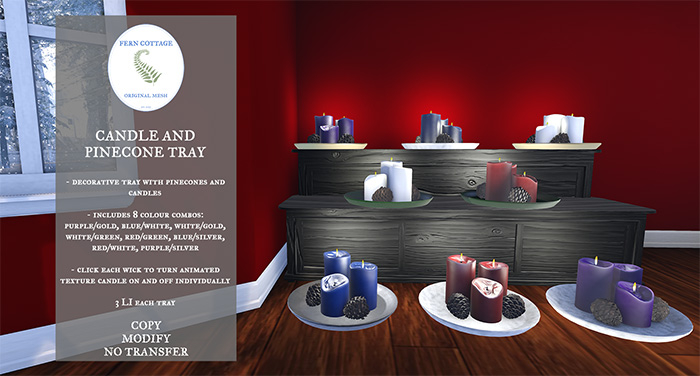 ^FC^ Candle and Pinecone Tray 