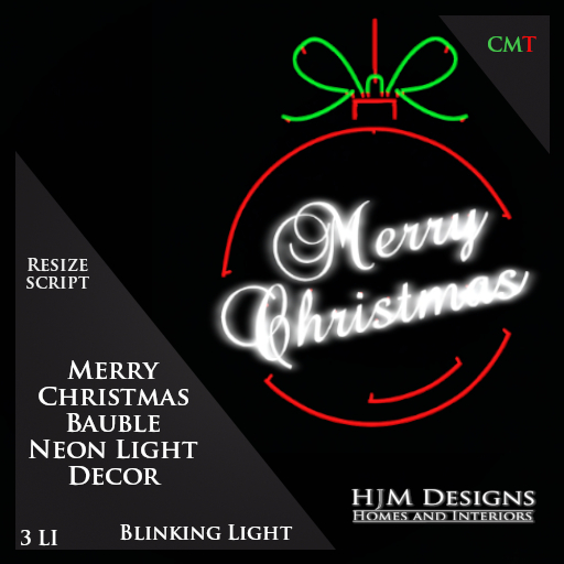 Merry Christmas Bauble Neon Light Decor