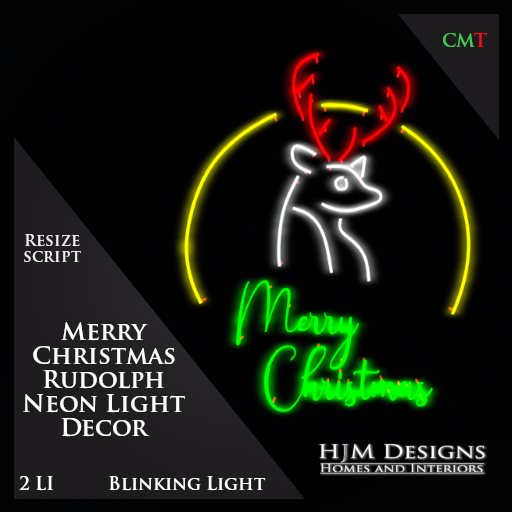 Merry Christmas Rudolph Neon Light Decor