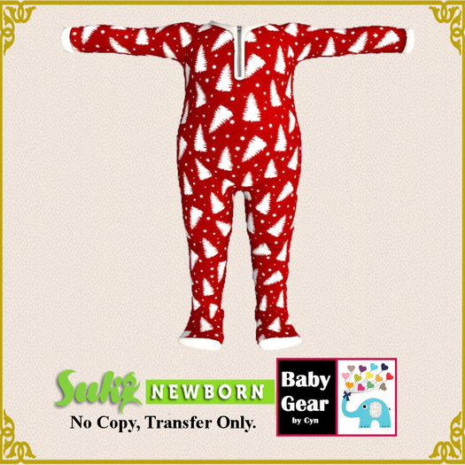 Suki Newborn - Christmas Trees Red #2 One Piece PJ(Bag)