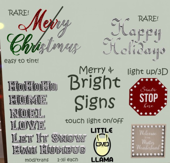 Little Llama - Bright Signs - Merry Christmas (RARE)