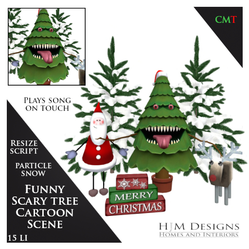 Funny Scary tree Cartoon Scene
