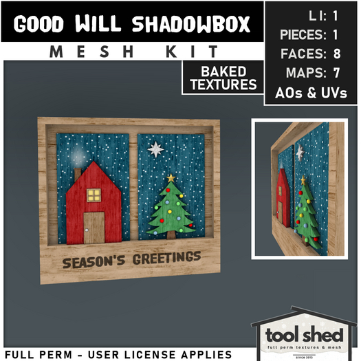 Tool Shed - Good Will Shadowbox Mesh Kit - Christmas Decoration