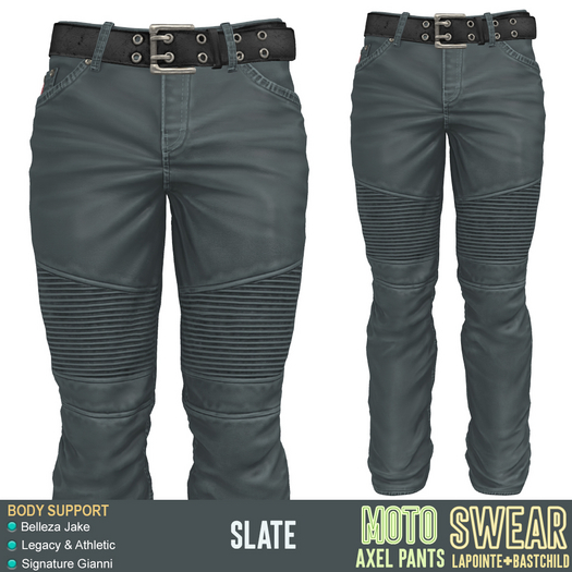 Leather Pants - Axel - MOTO SLATE