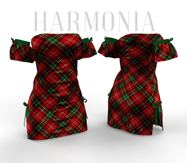 Plaid Christmas Ribbon Dress Reborn
