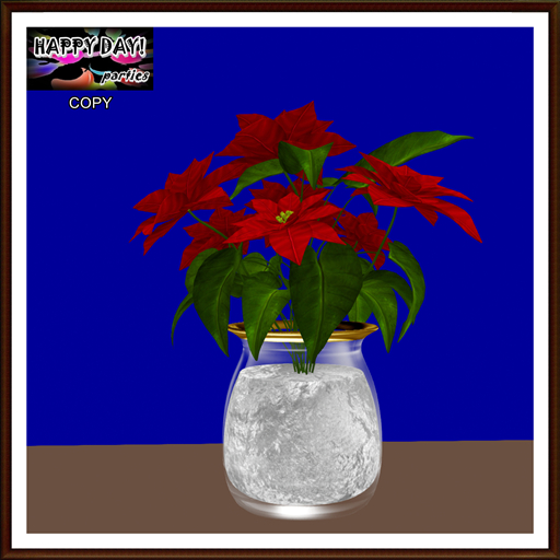 Christmas - Elegant Red Poinsettias Vase 2
