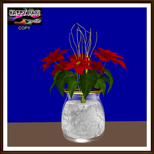 Christmas - Elegant Red Poinsettias Vase 1
