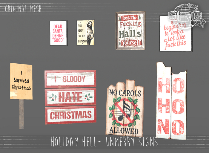 -DRD- Holiday Hell - Unmerry Signs (add)